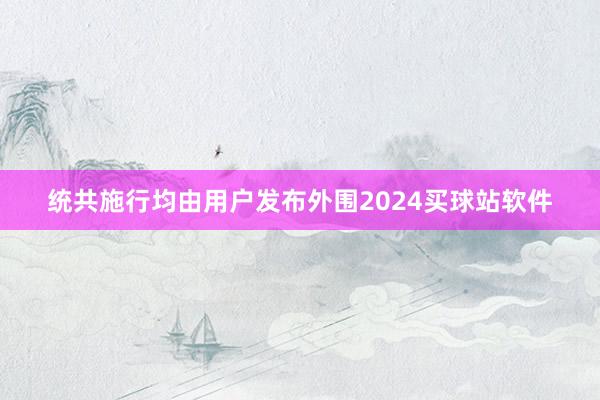 统共施行均由用户发布外围2024买球站软件