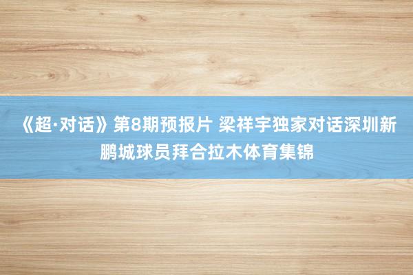 《超·对话》第8期预报片 梁祥宇独家对话深圳新鹏城球员拜合拉木体育集锦