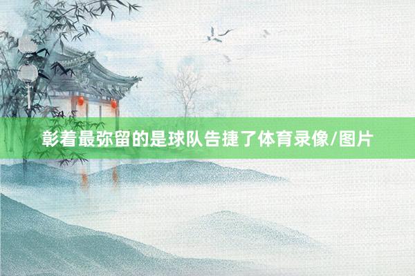 彰着最弥留的是球队告捷了体育录像/图片