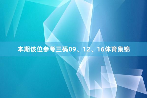 本期该位参考三码09、12、16体育集锦