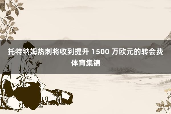 托特纳姆热刺将收到提升 1500 万欧元的转会费体育集锦
