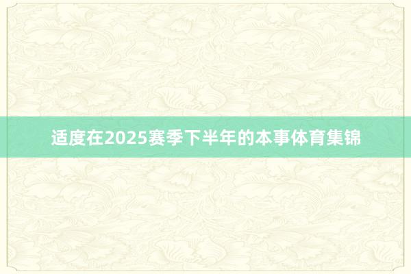 适度在2025赛季下半年的本事体育集锦